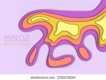 3d layout of the cover, banner, leaflet in the style of cut paper. Abstract smooth shapes create the effect of multi-layered elevation. Abstract background for creative design and creative idea