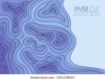 3d layout of the cover, banner, leaflet in the style of cut paper. Abstract smooth shapes create the effect of depth and space. Abstract background for creative design and creative idea
