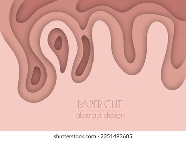 3d layout of the cover, banner, leaflet in the style of cut paper. Abstract smooth shapes create the effect of depth and space. Abstract background for creative design and creative idea