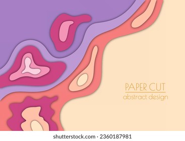 3d layout of the cover, banner, leaflet in the style of cut paper. Abstract smooth shapes create the effect of multi-layered elevation. Abstract background for creative design and creative idea