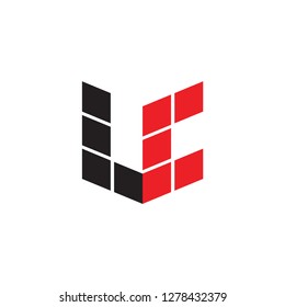 3D LC logo letter design