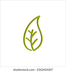 3d leaf icon vector illustration