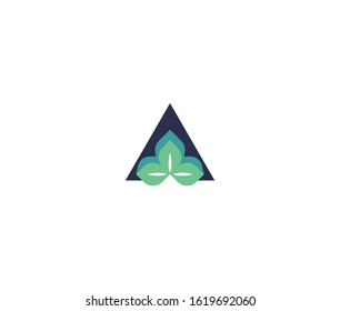 3D leaf logo icon design element