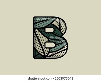 3D LEAF MOTIF ALPHABET LETTER 