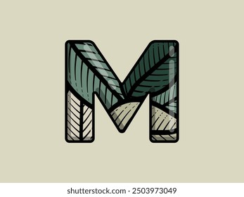 3D LEAF MOTIF ALPHABET LETTER 