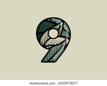 3D LEAF MOTIF ALPHABET LETTER 