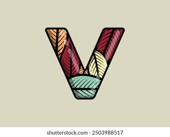 3D LEAF MOTIF ALPHABET LETTER 