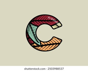3D LEAF MOTIF ALPHABET LETTER 