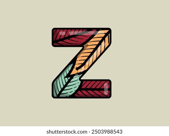 3D LEAF MOTIF ALPHABET LETTER 