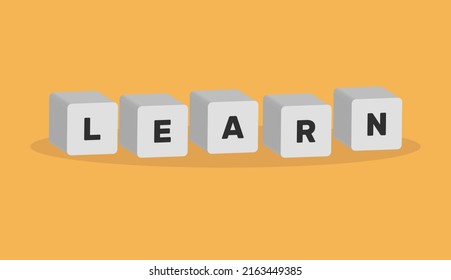 3d learn concept in minimal cartoon style