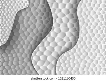 3D leathercut layers texture vector banner. Abstract leather cut art background