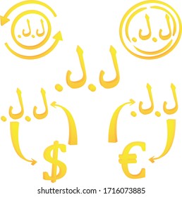 3D Lebanese pound currency symbol of Lebanon.  icon vector illustration on a white background