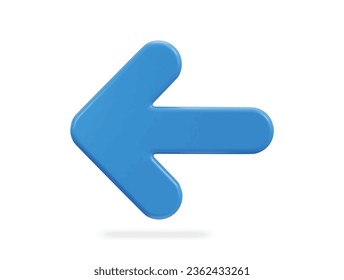 3d left arrow icon illustration
