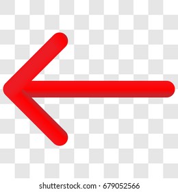 3d left arrow. 3d red arrow isolated on transparent background. EPS10 vector illustration. Arrow shape liquid color path. 