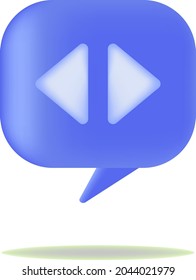 3d left and right icon symbol button illustration minimalism