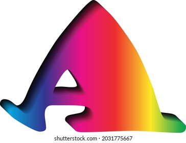 3D letter "A" in multi colors