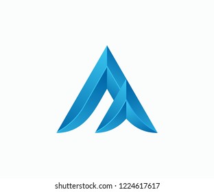 3D letter aa logo