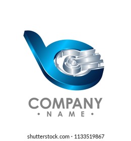 3d Letter B icon. Technology Smart logo, computer and data related business, hi-tech and innovative, electronic