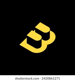 3d letter b logo design graphic template