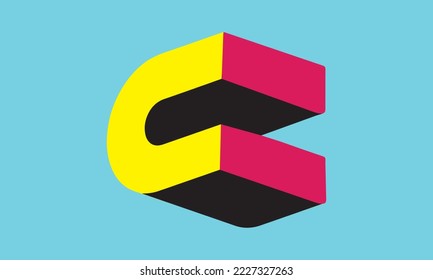 
3d letter c to magnet shape