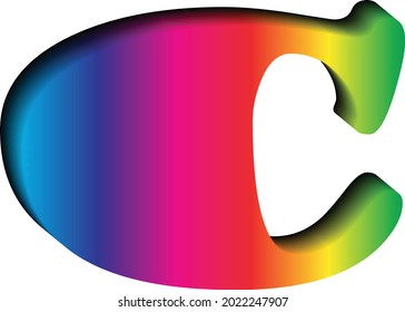 3D letter "C" in multi colors