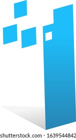 3D Letter I creative cutting edge logo design