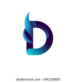 3d Letter D Logo Ocean Illustration Stock Vector (Royalty Free ...