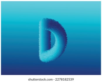 3d letter D vector images blue gradient background. D letter vector blue gradient background. D letter vector art, icons, gradient background.