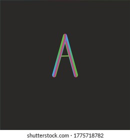 3D A Letter Design With Black Background