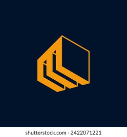 3d letter e logo design graphic template