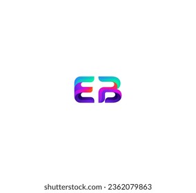 3D Letter EB, BE logo design template elements. Modern abstract digital alphabet letter logo.