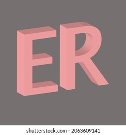 3d letter ER logo design