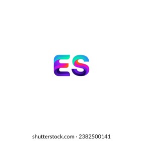 3D Letter ES, SE logo design template elements. Modern abstract digital alphabet letter logo.