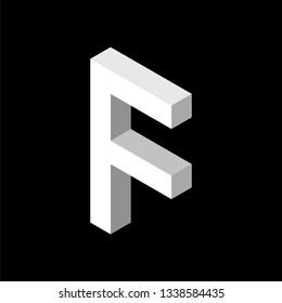 3d Letter F logo icon design template element. Vector illustration