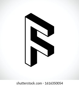 3d Letter F logo icon design template element. Vector illustration