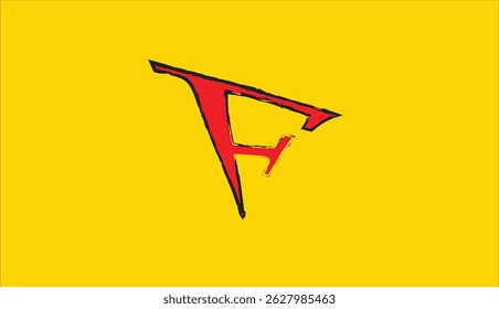 3D letter F logo red color