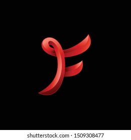 3d letter f logo vector download