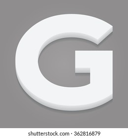 3d letter G isolated white background