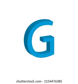 3D LETTER G SIMPLE CLIP ART VECTOR ILLUSTRATION.