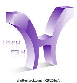 3D letter H in the form of a logo or icon