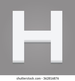 3d letter H isolated white background