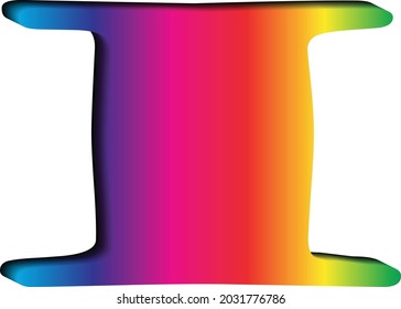 Letra 3D "I" en varios colores