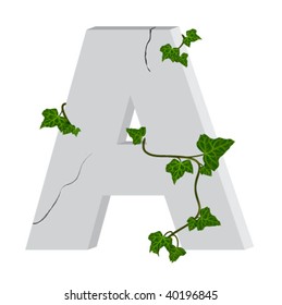 3D A letter with ivy