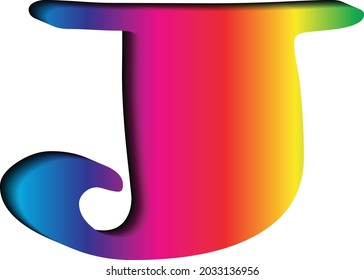 3D letter "J" in multi colors