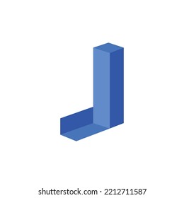 3d letter J vector logo using blue color. Isometric alphabet logo. Suitable for company, business, construction, building, and real estate.