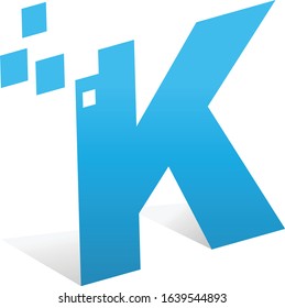 3D Letter K creative cutting edge logo design