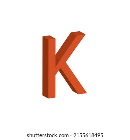 ILUSTRACIÓN DE VECTOR DE ARTE DE CLIP SIMPLE K DE LETRA 3D
