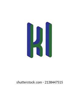 3D letter KI logo design