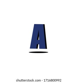 3D Letter A Logo . Blue Letter A Vector