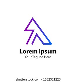 3D Letter A Logo Concept. Modern Logo Design With color gradation